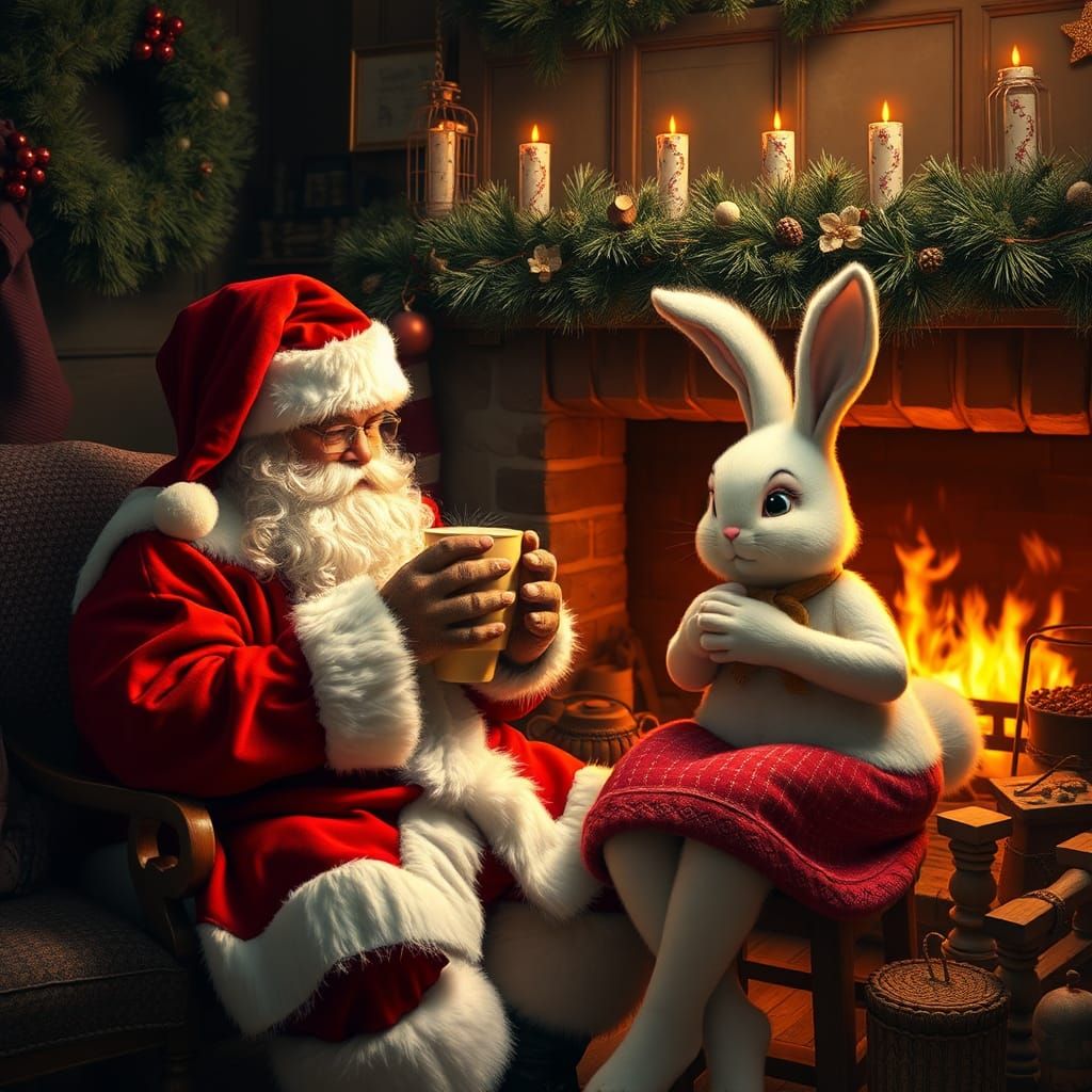 Santa and Easter Bunny Holiday Cocoa