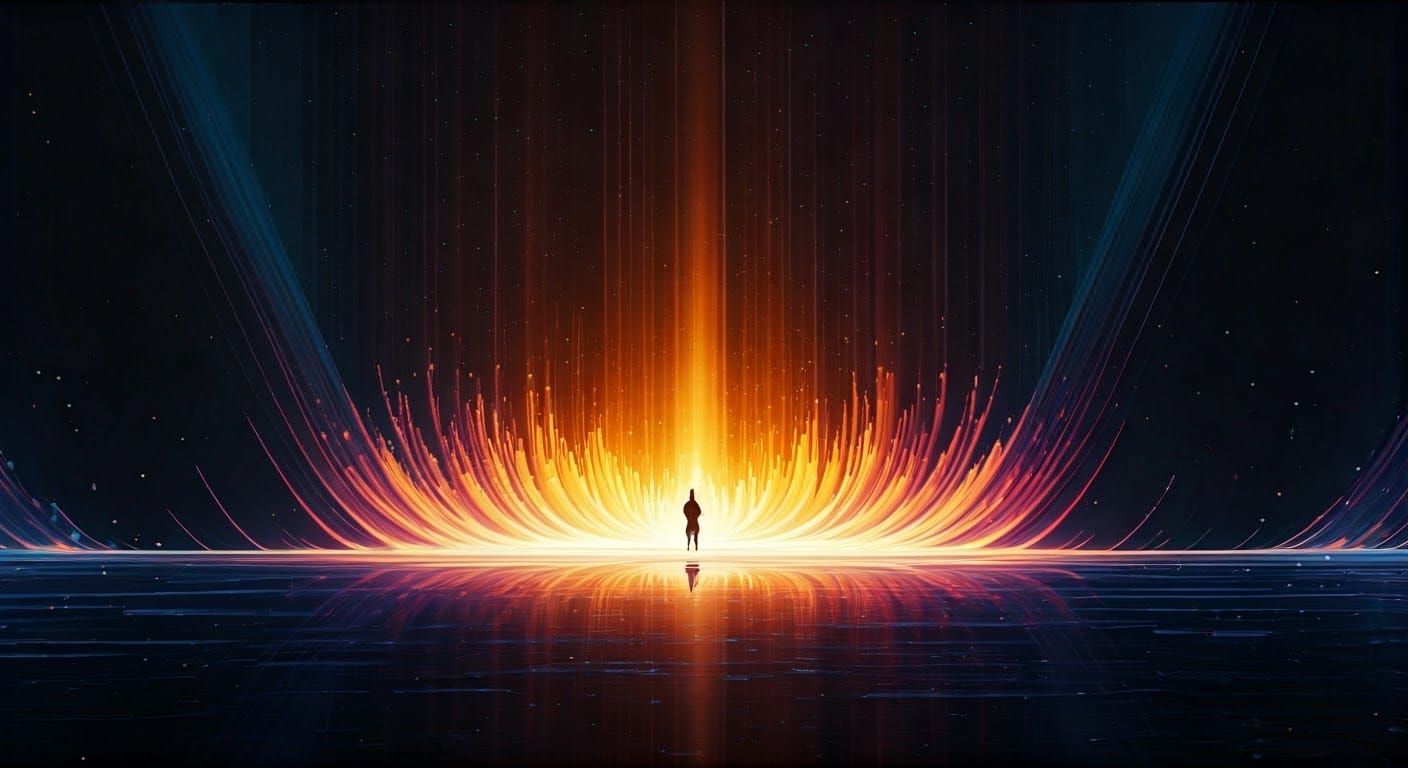 Vibrant Geometric Abstract with Digital and Hand-Painted Ele...