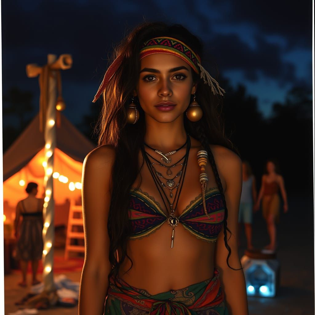 Gypsy Woman Portrait in Dungeons & Dragons Style