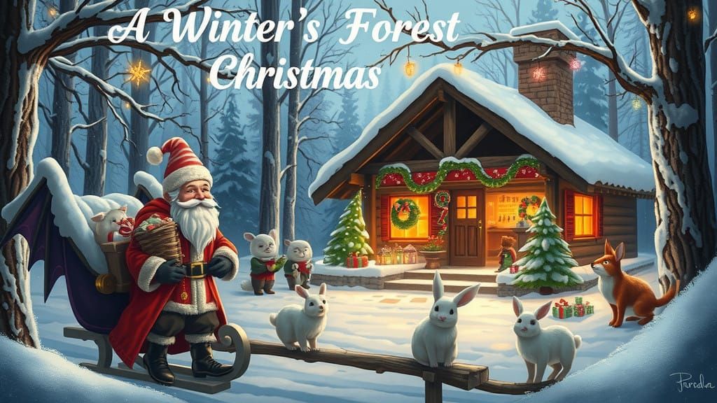 Winter's Enchanted Cabin Scene