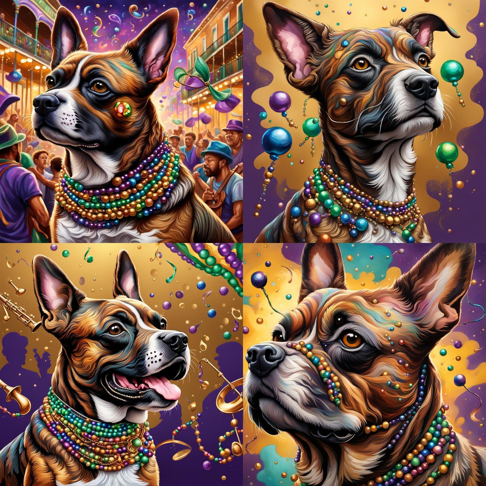 Dog Celebrates Mardi Gras in Louisiana