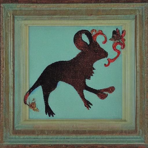 Mouse and Cheese Silhouettes in Constructivist Style