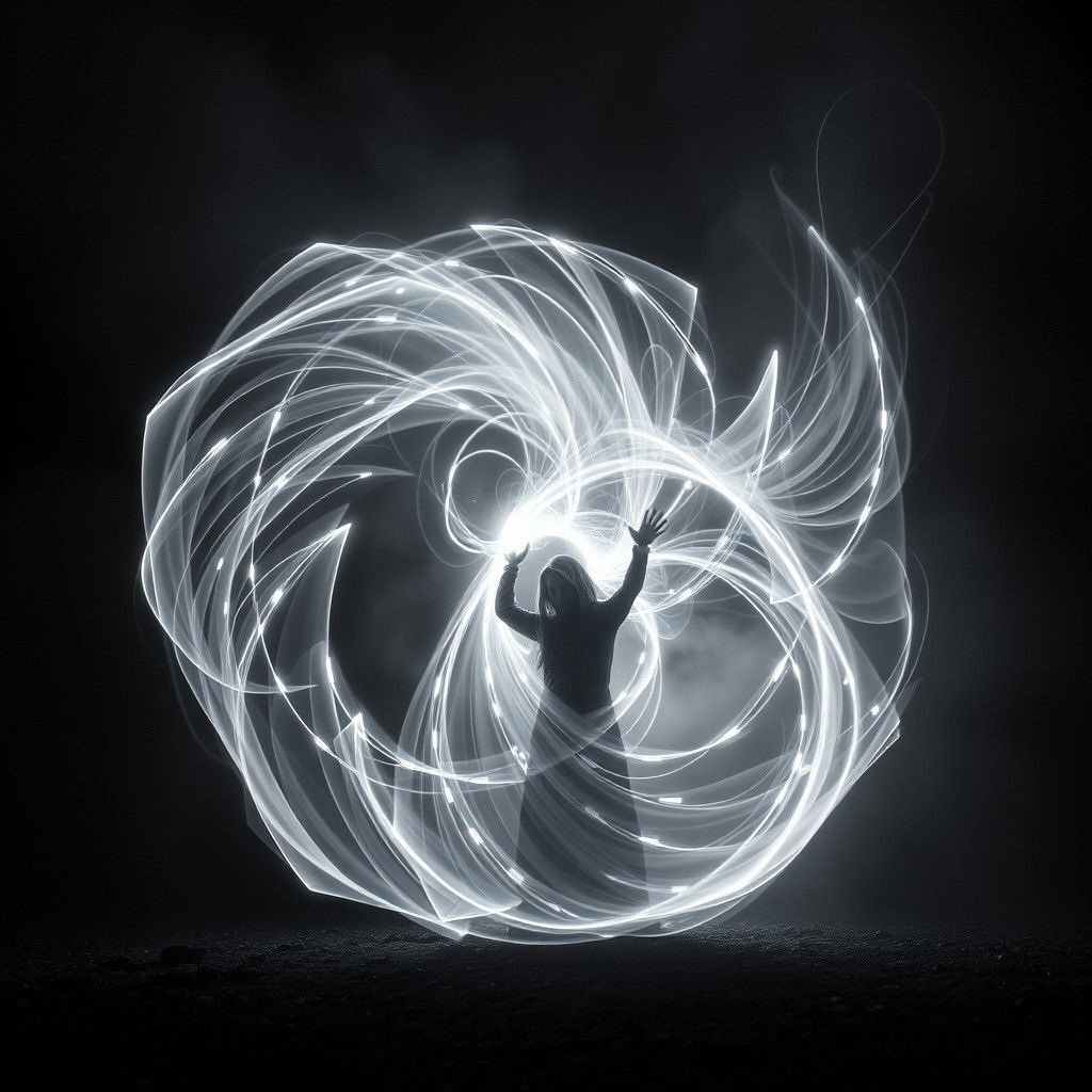 Ethereal Light Painting in Darkness with HDR Precision