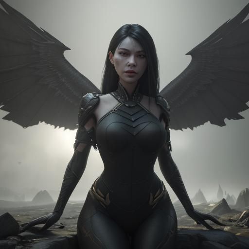 Determined Woman in a Cinematic 3D Game Scene