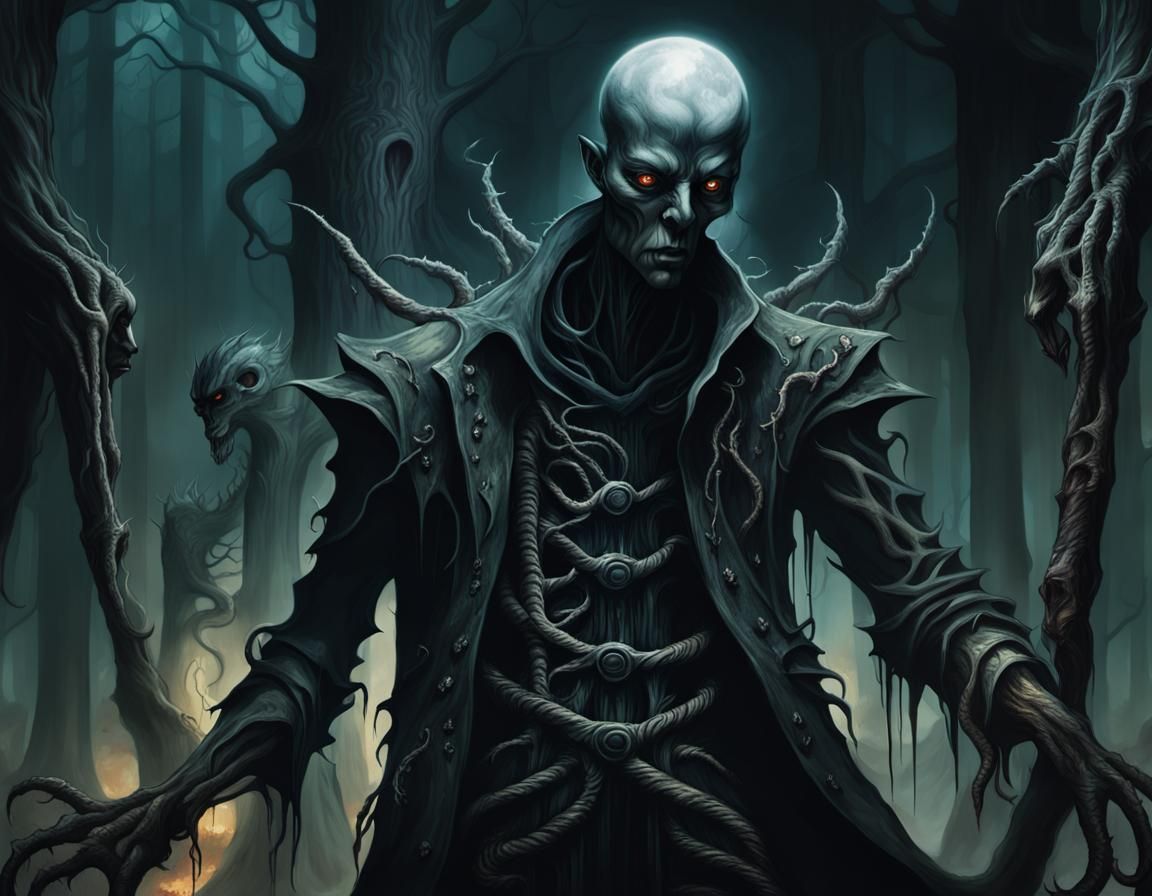 Evi and Demons in a Dark Gothic Forest