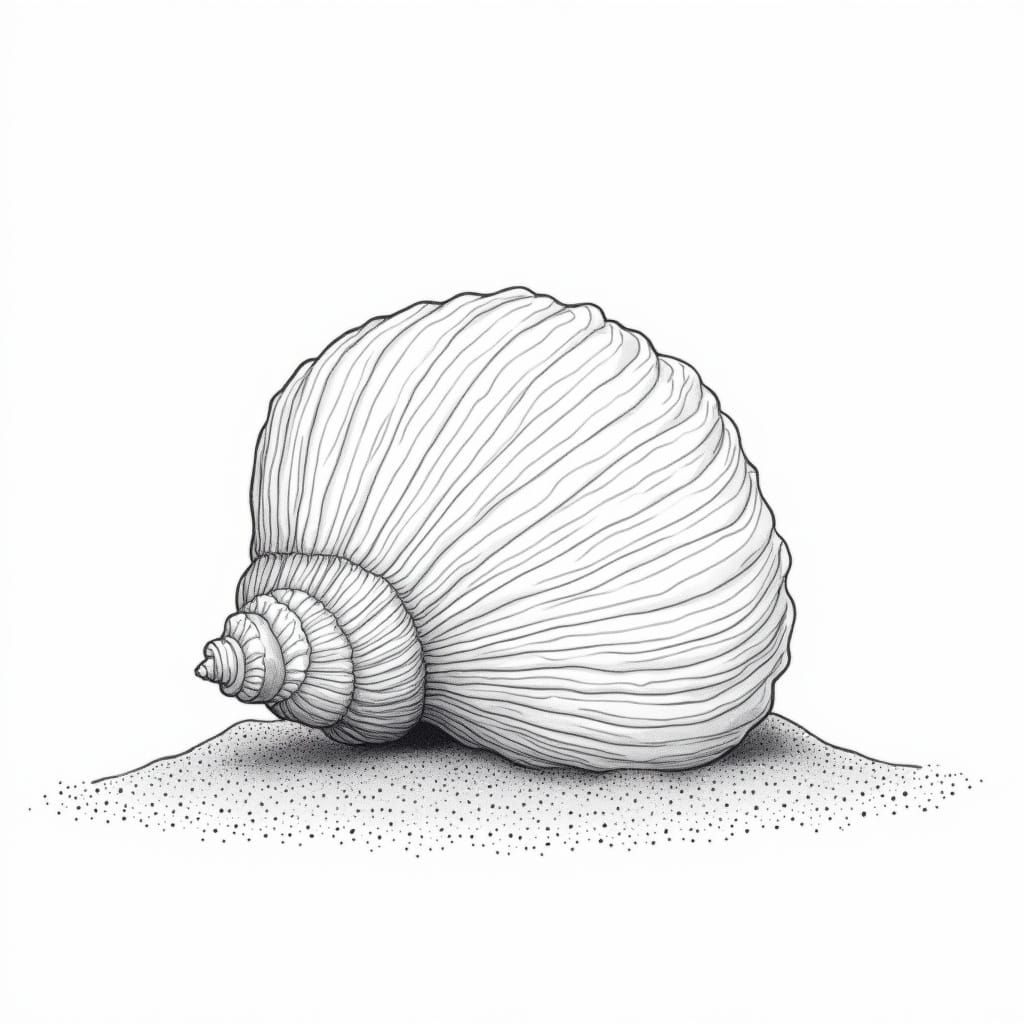 Elegant Sea Shell Illustration in Classic Style