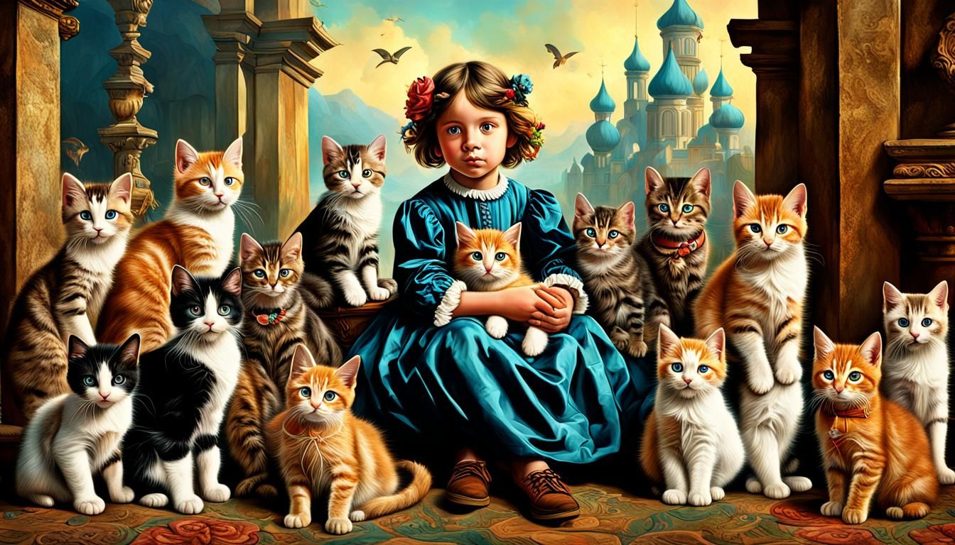 Children with Kittens in Renaissance Mannerism