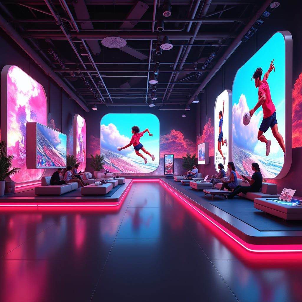 Cyberpunk Sports Summit in Vibrant 8K Resolution