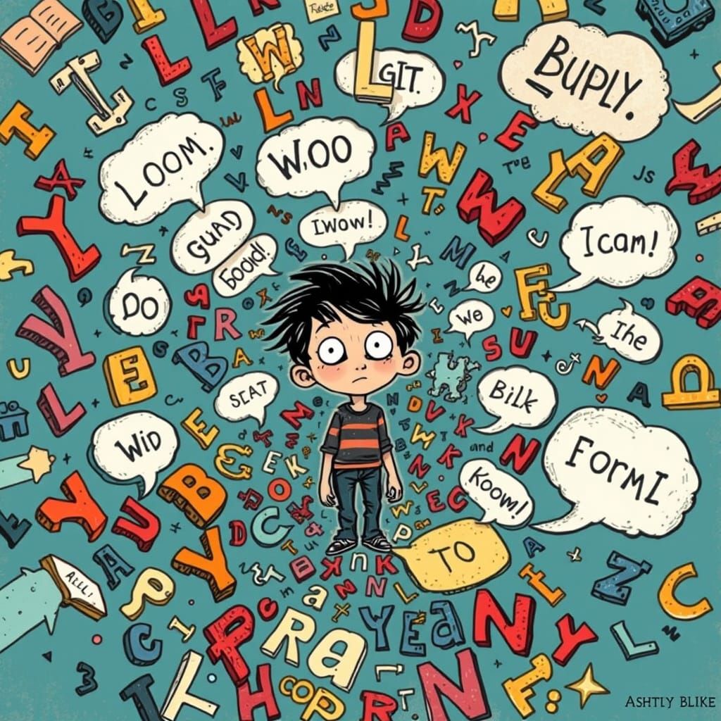 Whimsical Vortex of Words and Letters