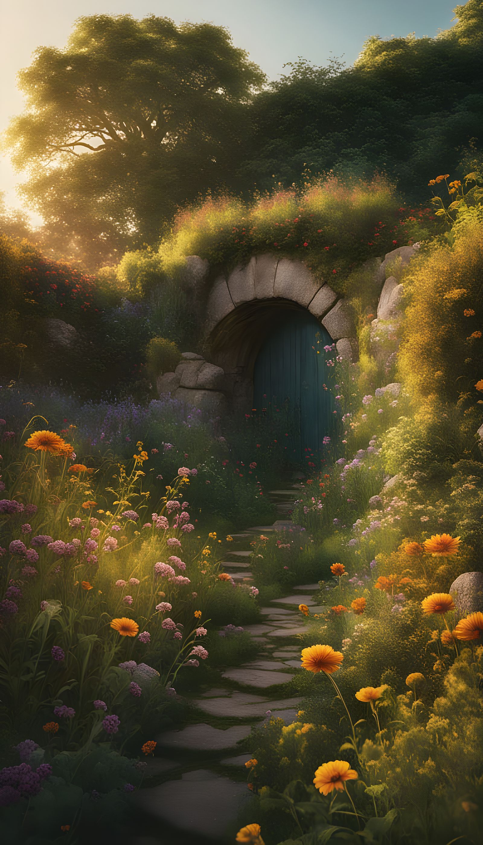 Overgrown Wildflower Garden in a Dramatic Cinematic Style