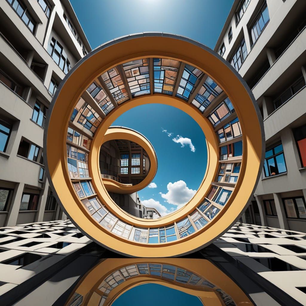 Floating Cube with Realistic Cloudy Interior and Fractal Cub...