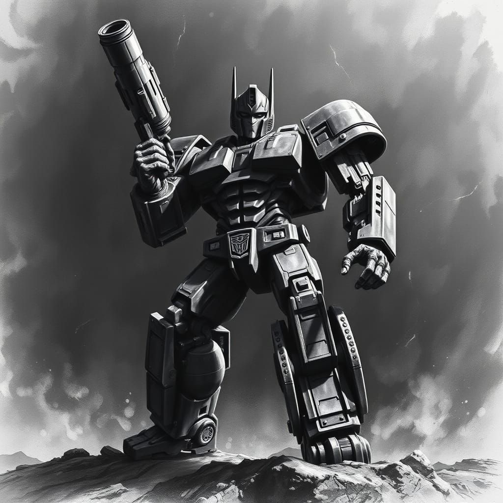 Cyberpunk Megatron Posing with Fusion Cannon