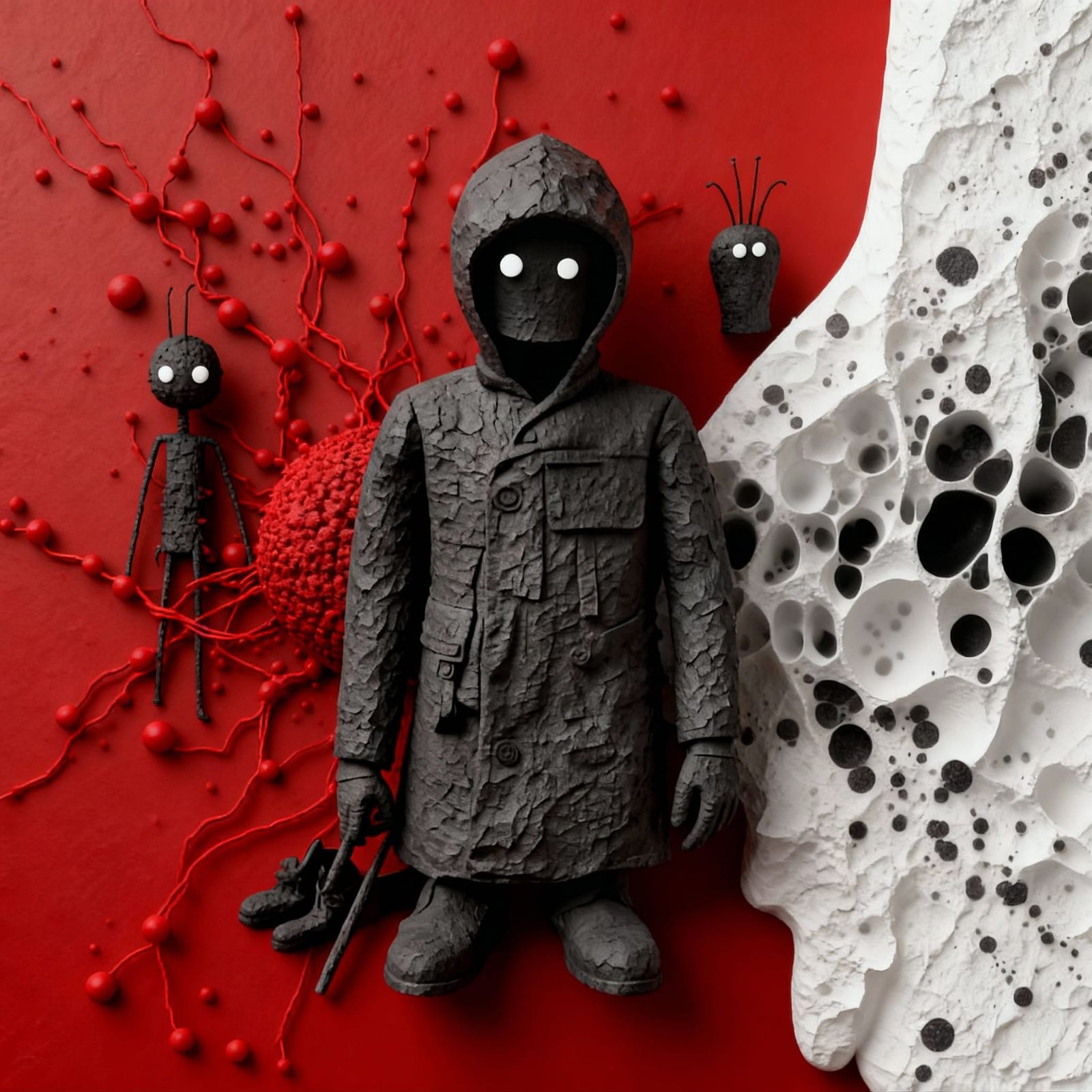 Menacing Abstract Figures in Strange Formation