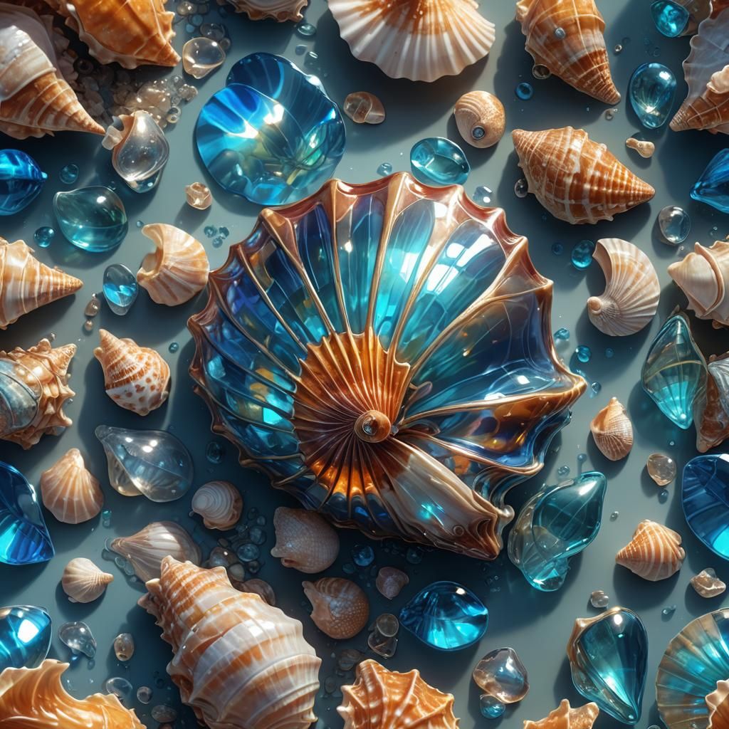 Glowing Glass Seashell: Fantasy Concept Art