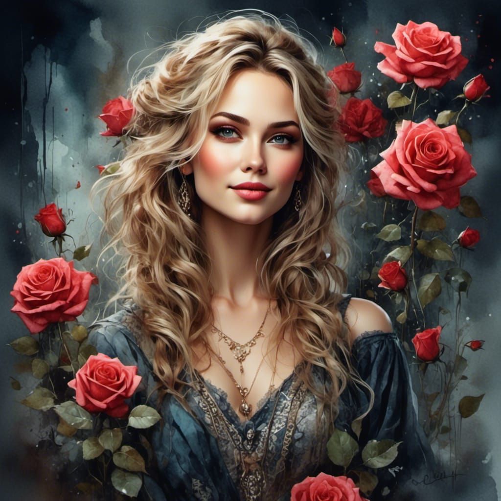 Sweet Rosie O'Grady in Watercolor Style