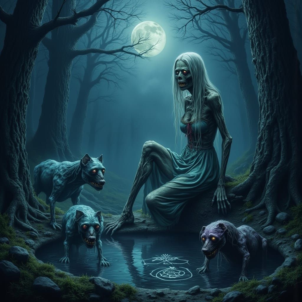 A forbidden forest under a fractured moon...