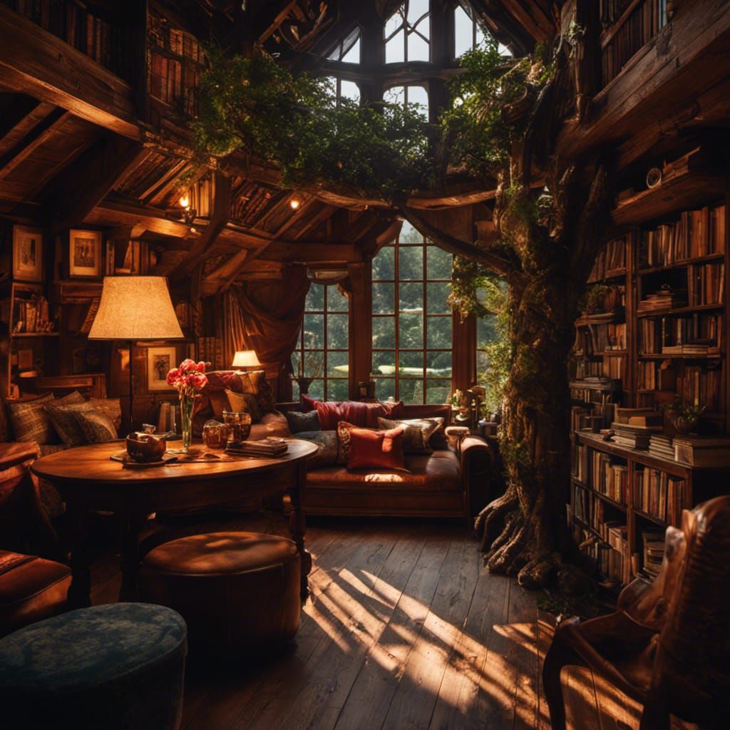 Cozy Treehouse Interior: A Digital Matte Painting