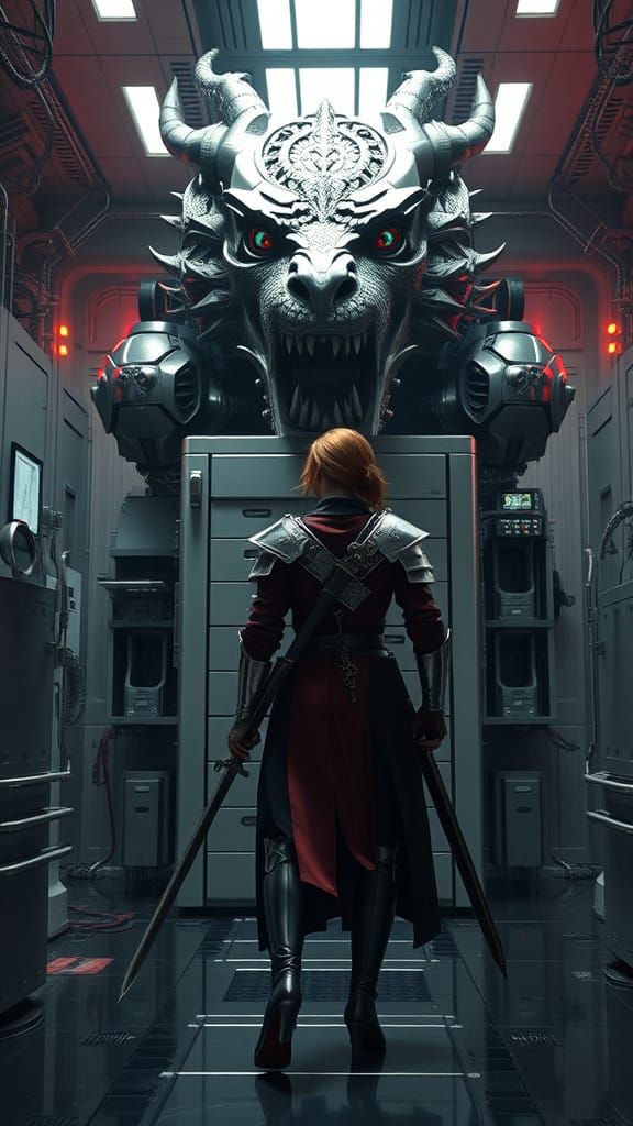 Armored Secretary Versus Dragon Copier: Cinematic Sci-Fi