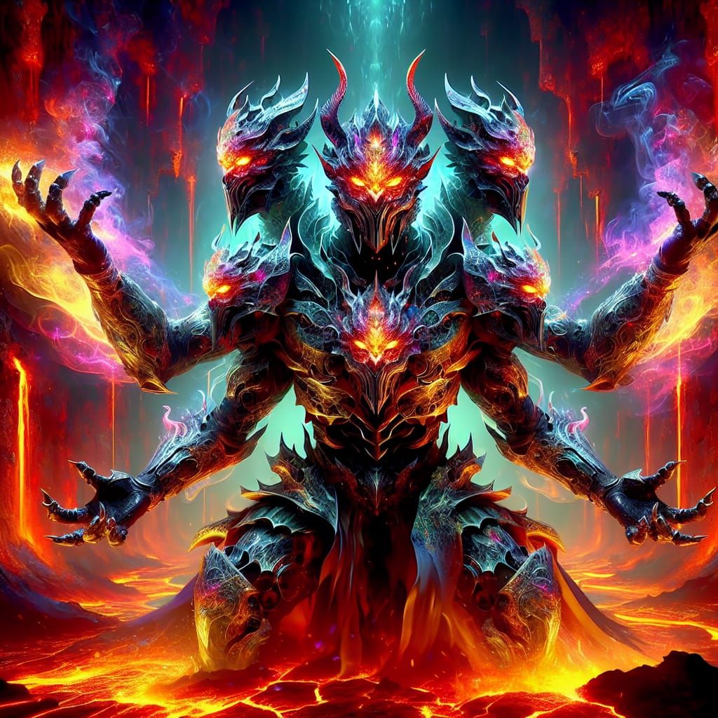 Four-Armed Knight in Underworld Catacombs