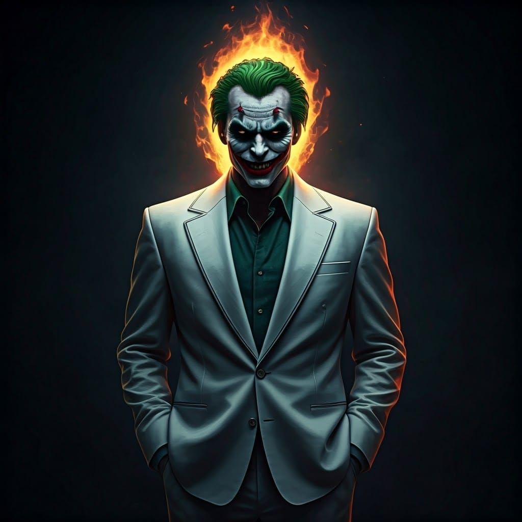 Ominous Fusion: Joker and Ghost Rider in Disco Style