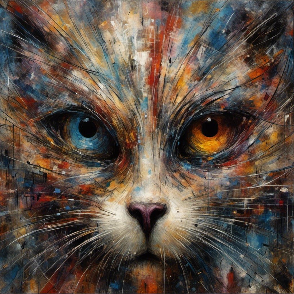 Fierce Cougar Eyes in Expressionist Style