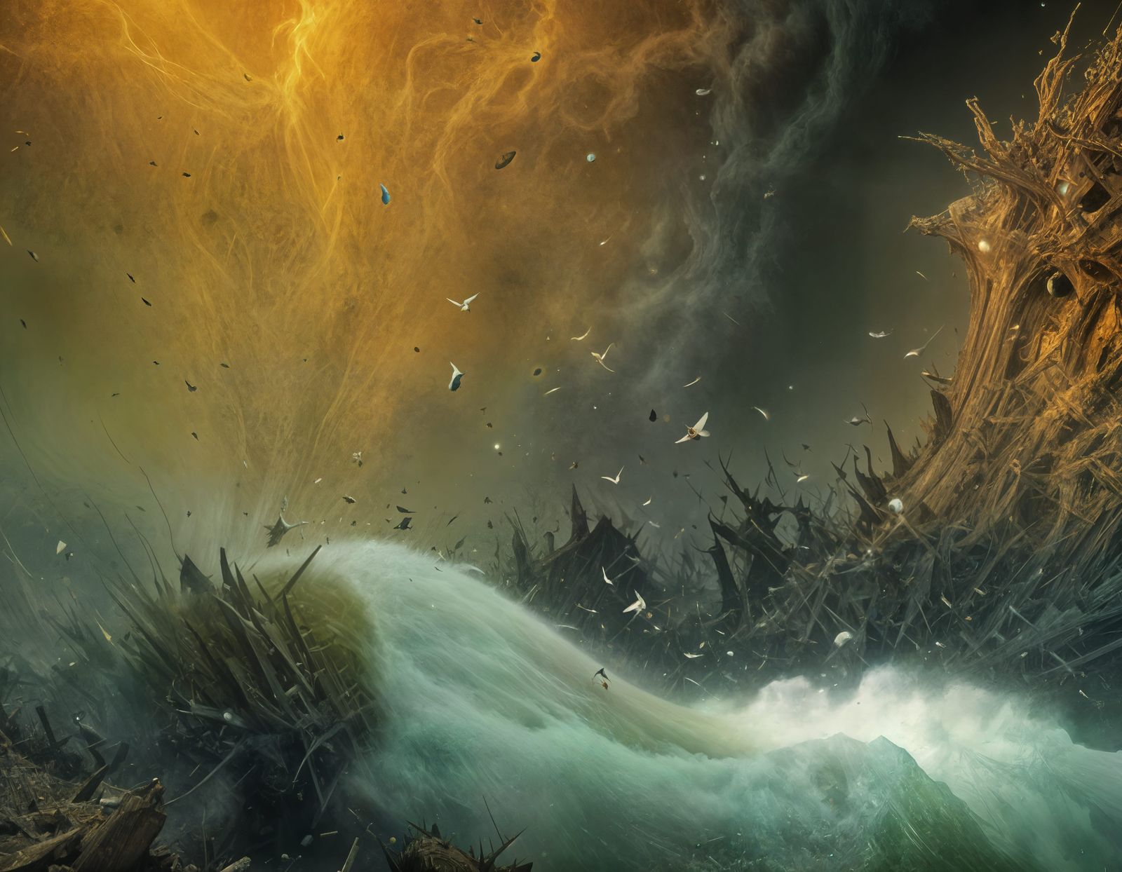 Earth's Water became Sentient. As time went by, in certain regions, Water (their Spelling) was becoming Mean, Capricious...