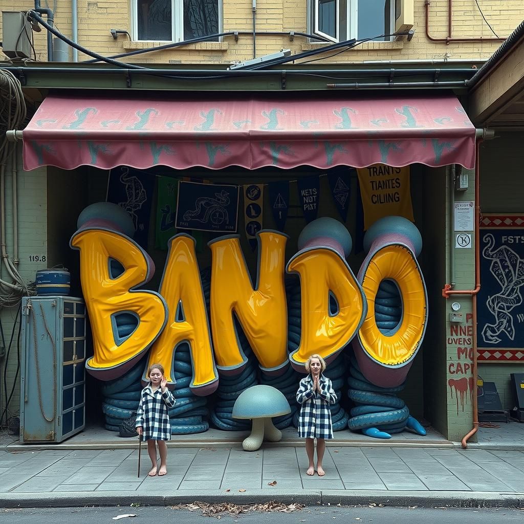 Dystopian Bureaucrats Counting Mushrooms in Surreal Landscap...