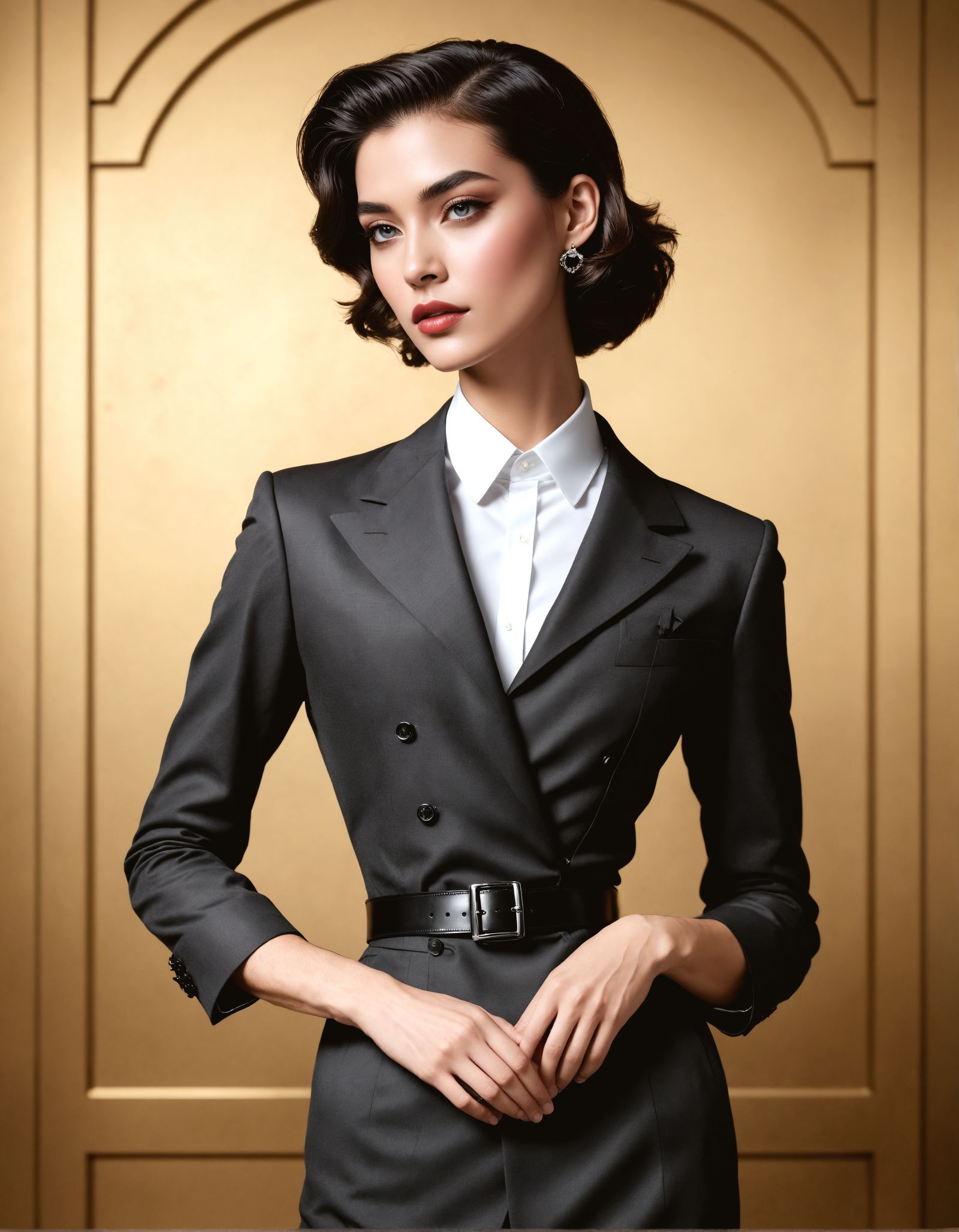 Sophisticated Vintage Fashion Illustration in Estate Style
