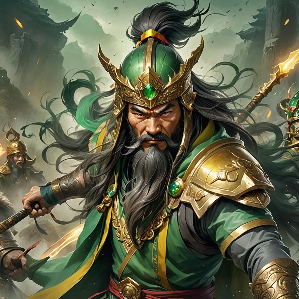 Chinese General Portrait in Splash Art Style