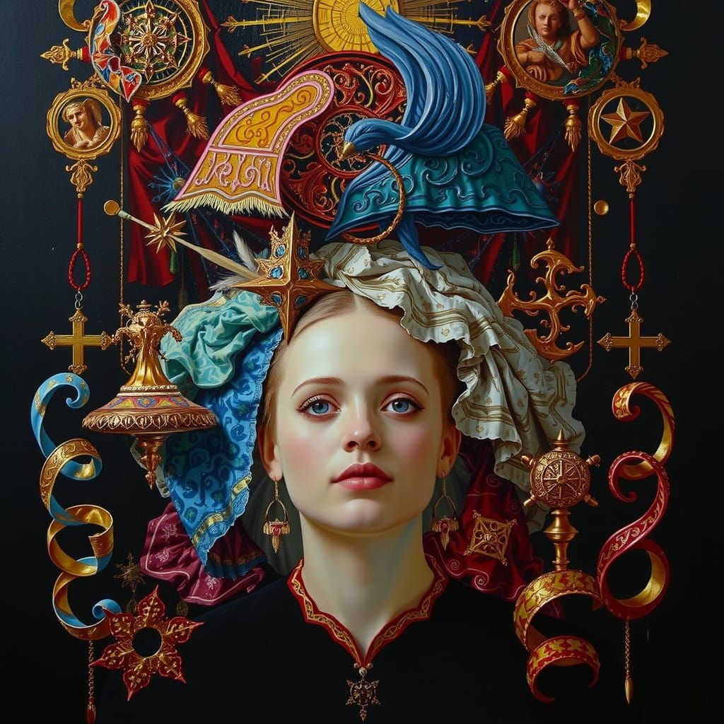 Masterpiece Painting of Truth and Beauty in Vibrant Color