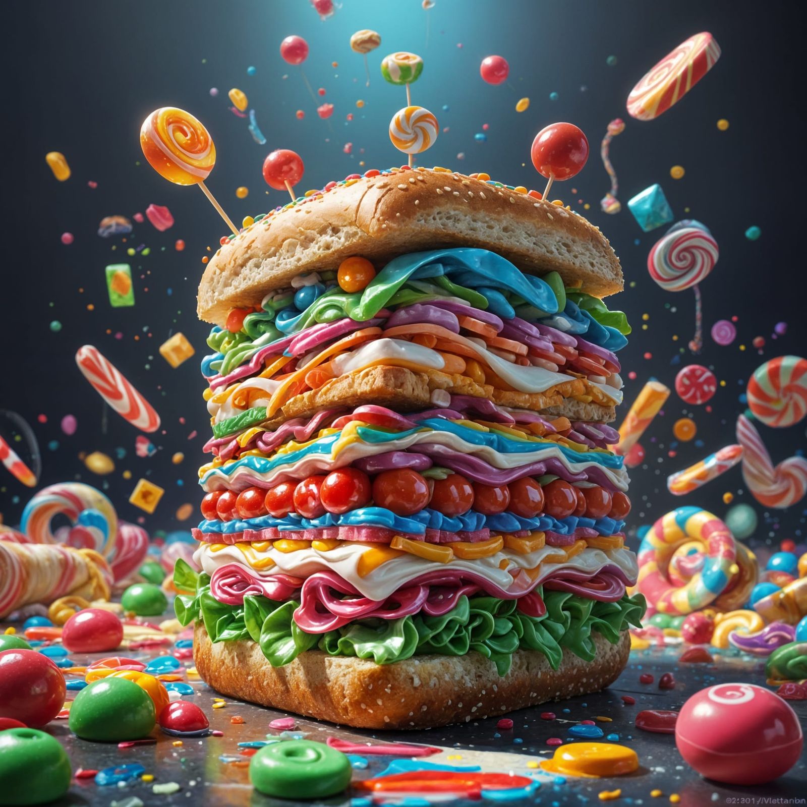 Vibrant Candy Wonderland Dancing with Whimsy