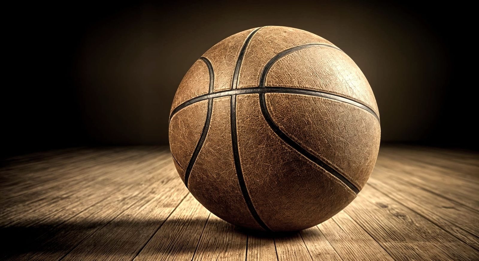Antique Basketball: Hyper-Realistic Vintage Macro Photograph...