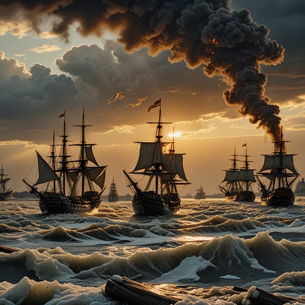 Golden Dawn Over Delaware River, Cinematic Epic