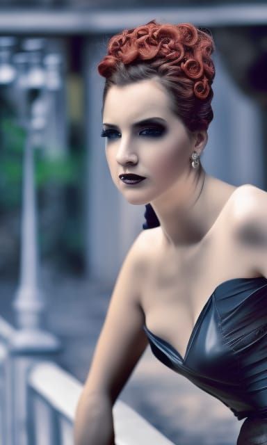 Pre-Raphaelite Girl Portrait in Gothic Art Style