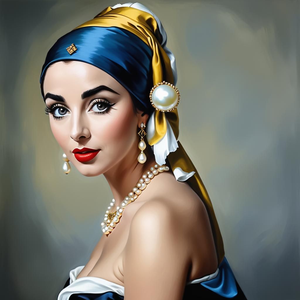 Elizabeth Taylor as Girl with a Pearl Earring