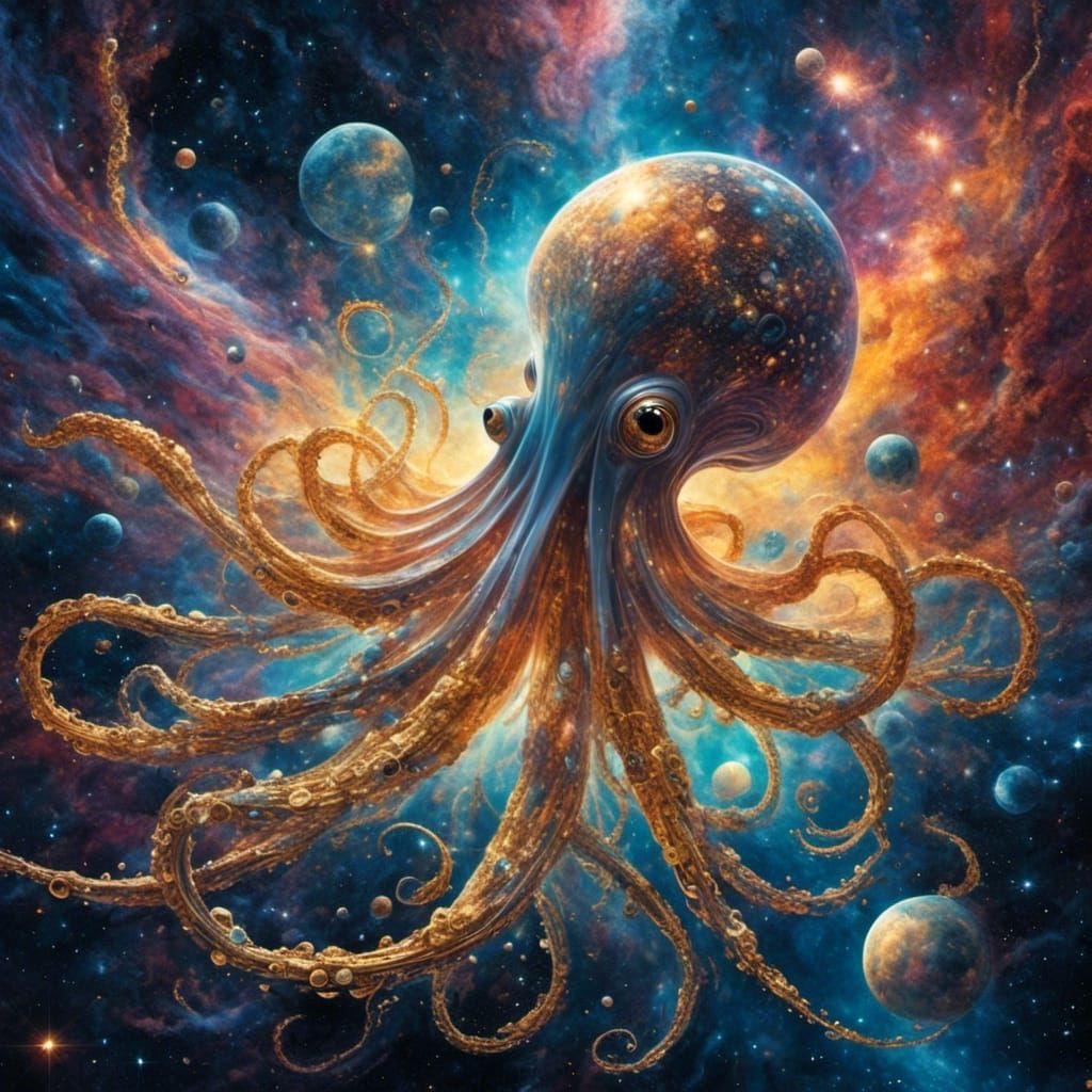 Surreal Galaxy Squid in Ultrahigh Quality