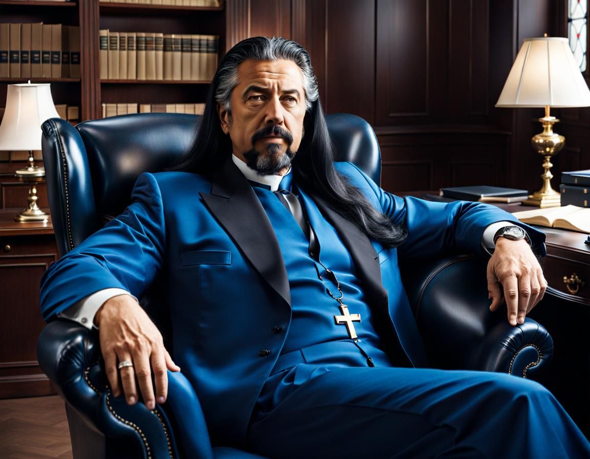 Italian Businessman Reflecting in Office Chair