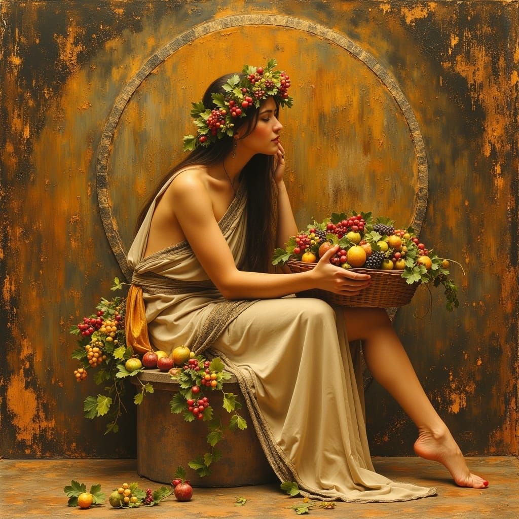 Goddess of Abundance in Art Nouveau Style