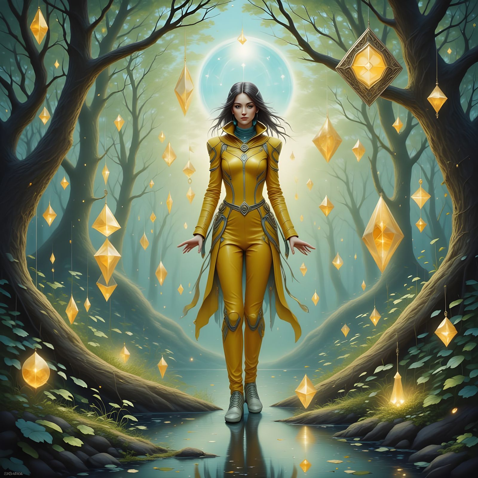 A captivating sci-fi scene featuring Doctor Iq Telex, a woma...