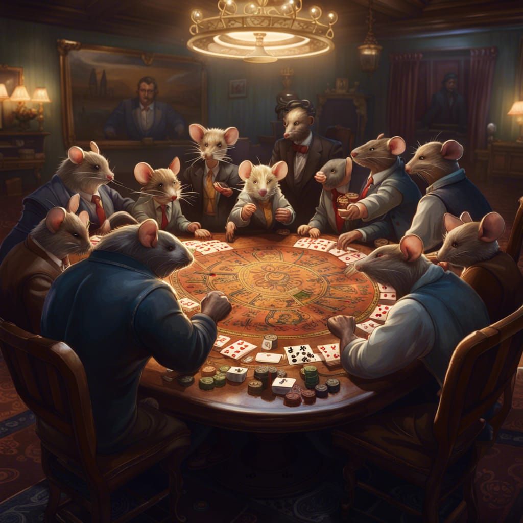 Mouse Sandwich at Poker Table: Hyperdetailed Concept Art