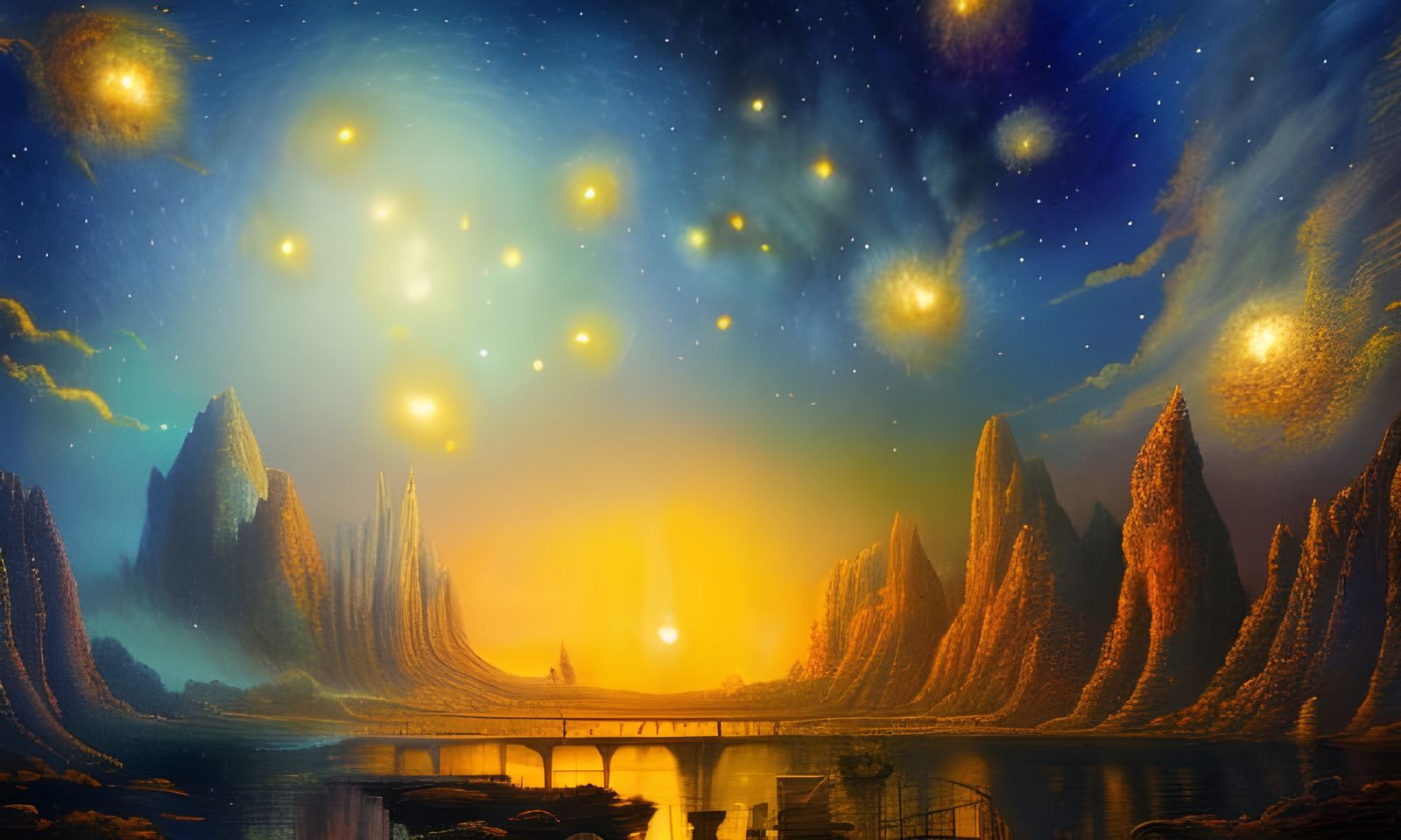 Erupting Nebula in Gouache Style