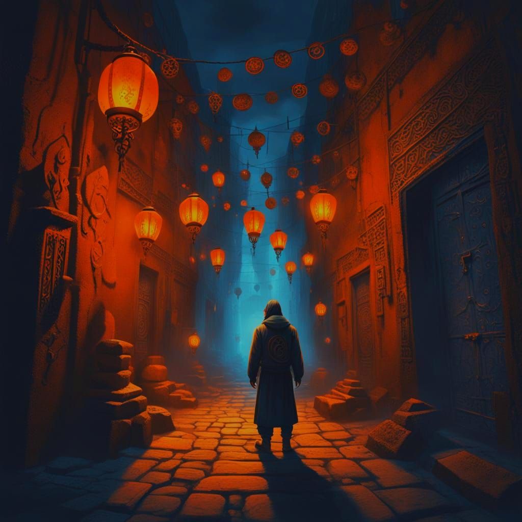 Dark Alley Detailed Matte Painting