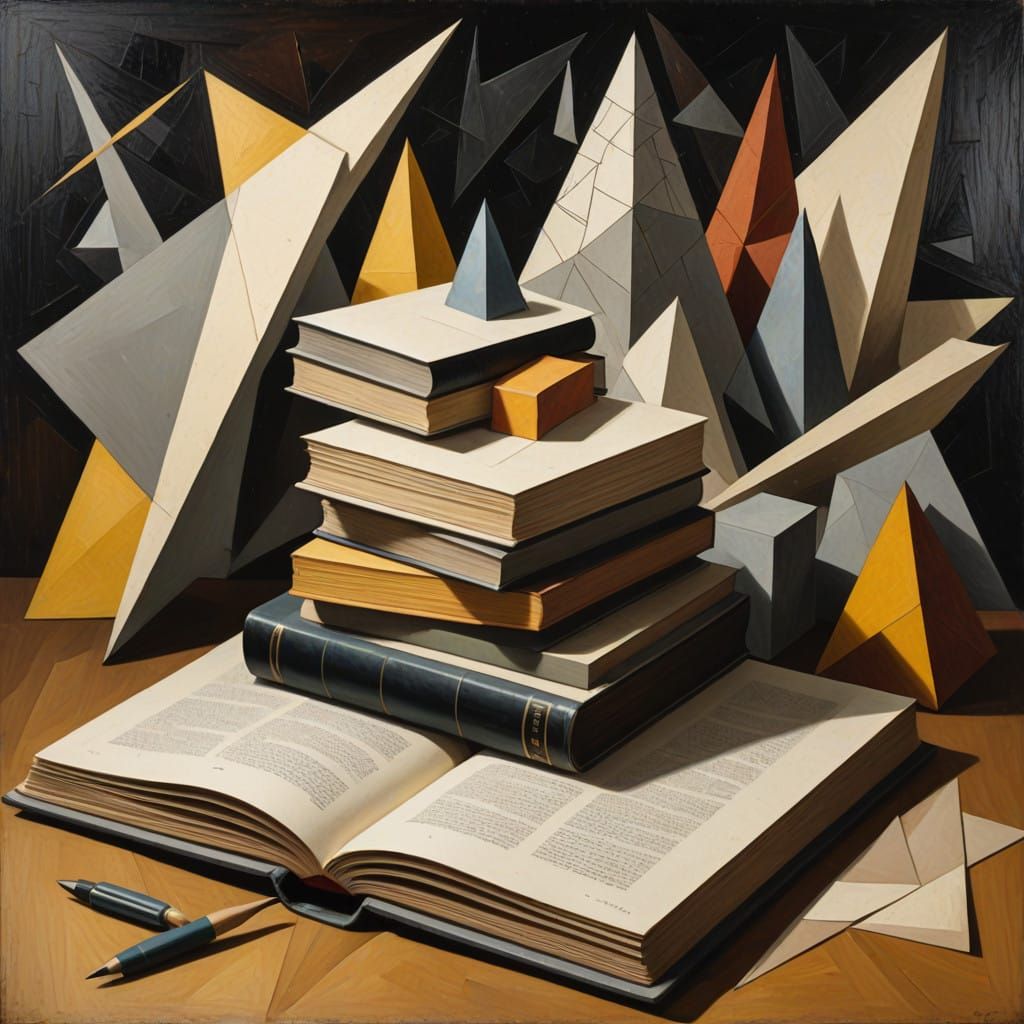 Cubist Fragmentation of Ancient Texts in Earthy Hues