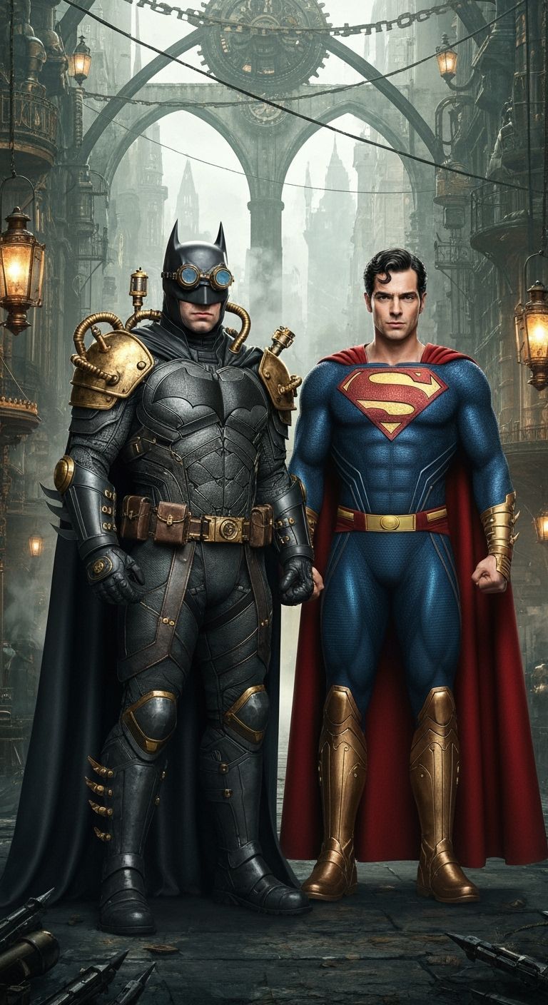 Steampunk Batman and Superman: Allies in Brass