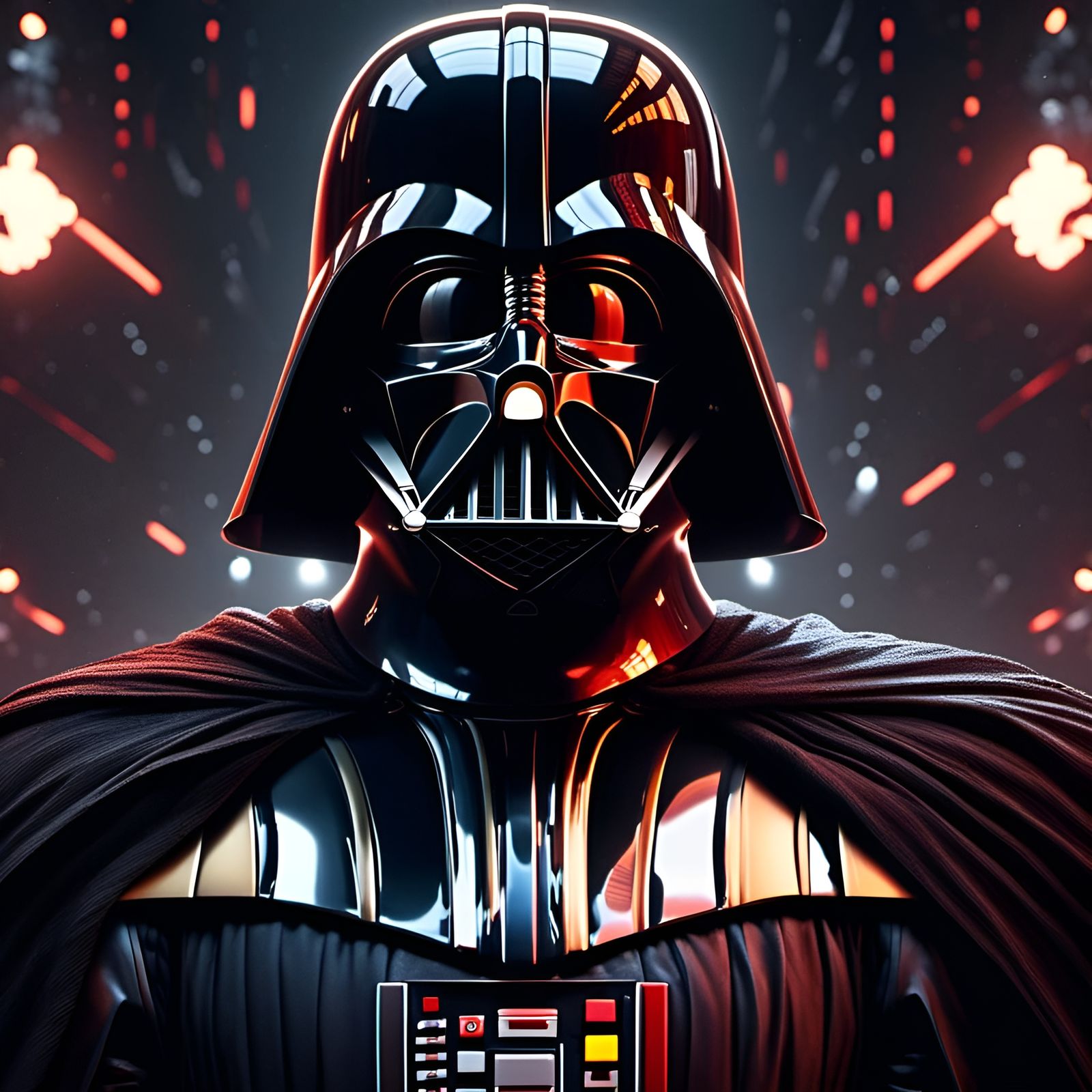Epic 8k Portrait of Darth Vader in Dark Fantasy Style
