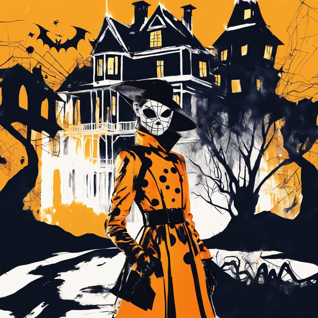 Spooky Jack-O-Lantern Costume Fashion Sketch