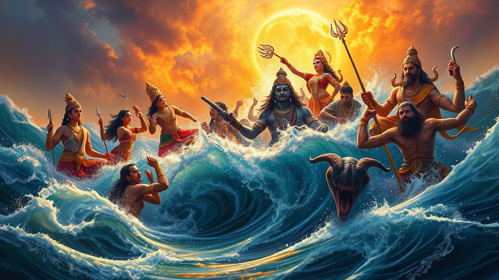Samudra Manthan: Gods and Demons Churning the Ocean