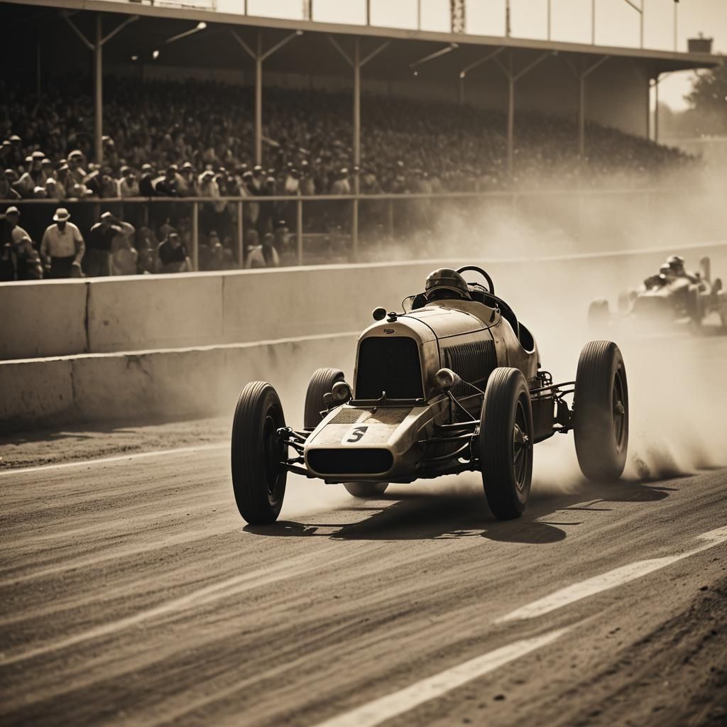 Vintage Racing Car in Golden Dust
