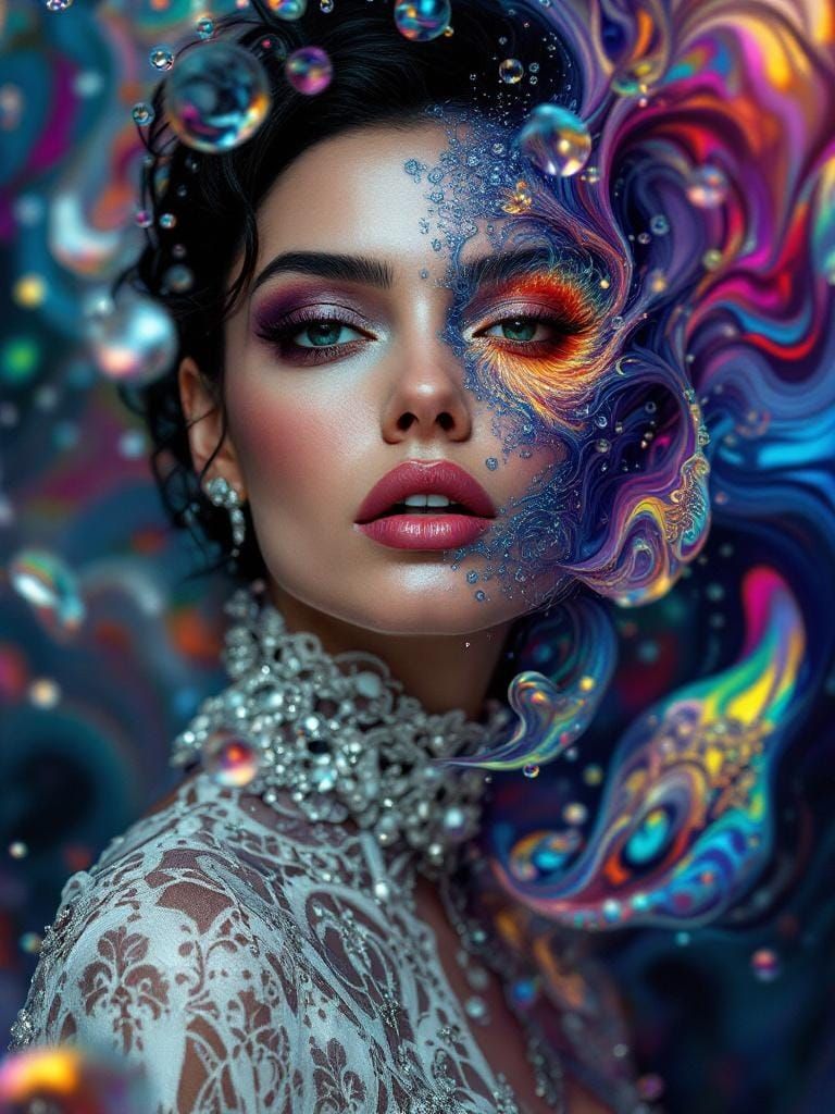 Morena Baccarin in Fractal Hyperrealistic Style