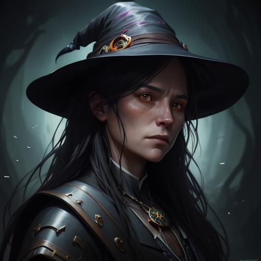 Detailed Portrait of a Witch in Hyperrealistic Style